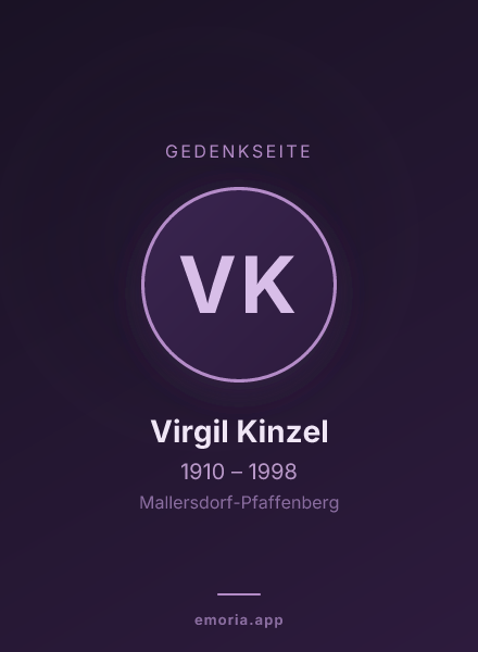 Gedenkportrait von Virgil Kinzel