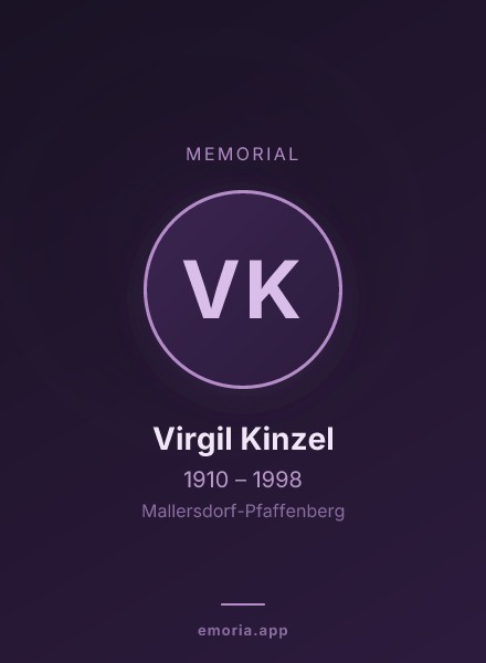 Memorial portrait of Virgil Kinzel