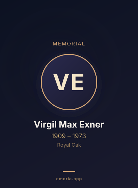 Memorial portrait of Virgil Max Exner