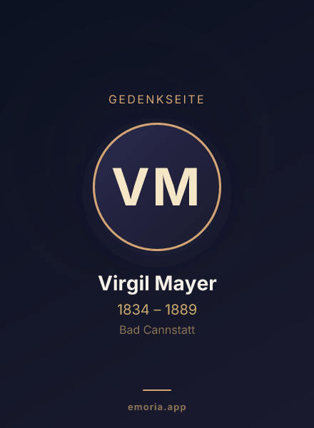 Gedenkportrait von Virgil Mayer