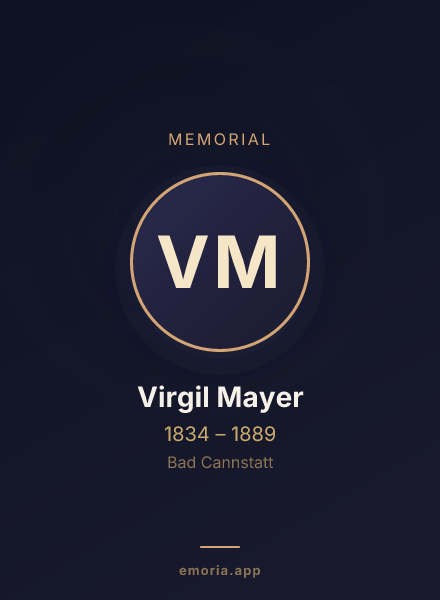 Memorial portrait of Virgil Mayer