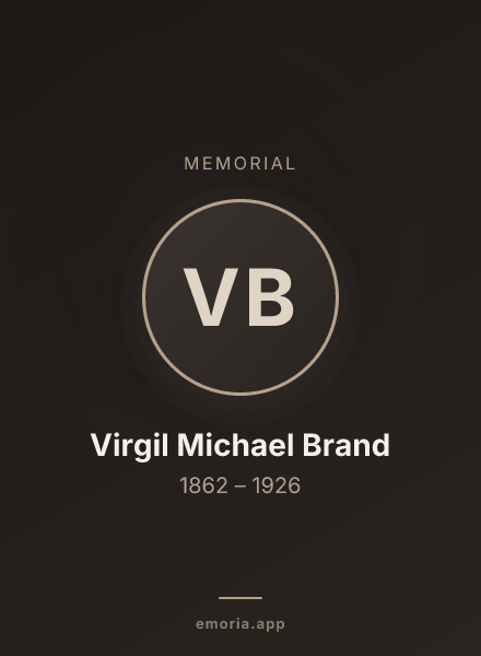 Memorial portrait of Virgil Michael Brand