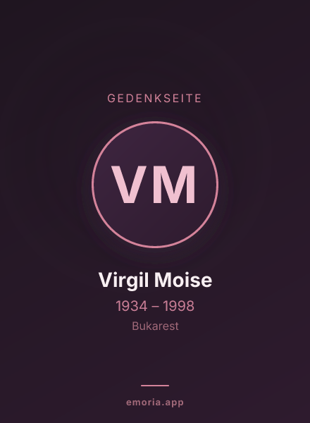 Gedenkportrait von Virgil Moise