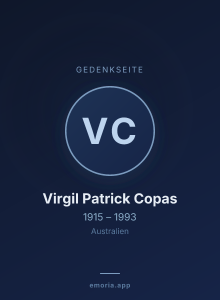 Gedenkportrait von Virgil Patrick Copas
