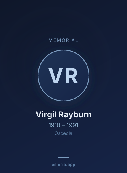 Memorial portrait of Virgil Rayburn