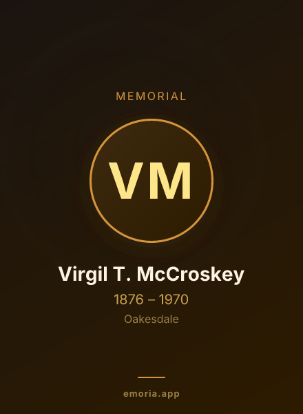 Memorial portrait of Virgil T. McCroskey