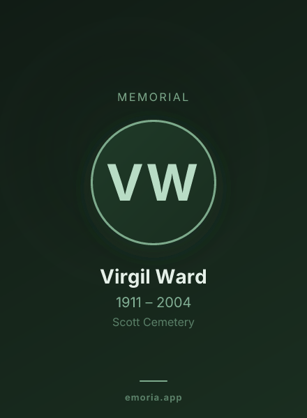 Memorial portrait of Virgil Ward