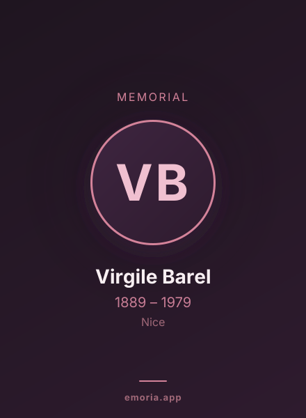 Memorial portrait of Virgile Barel