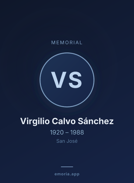 Memorial portrait of Virgilio Calvo Sánchez