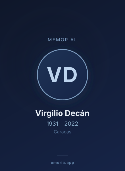 Memorial portrait of Virgilio Decán