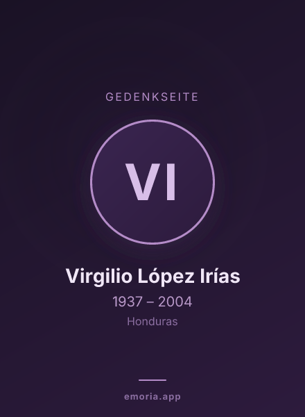 Gedenkportrait von Virgilio López Irías