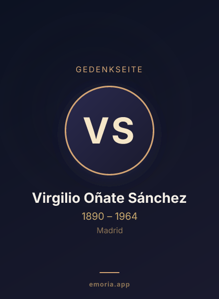 Gedenkportrait von Virgilio Oñate Sánchez