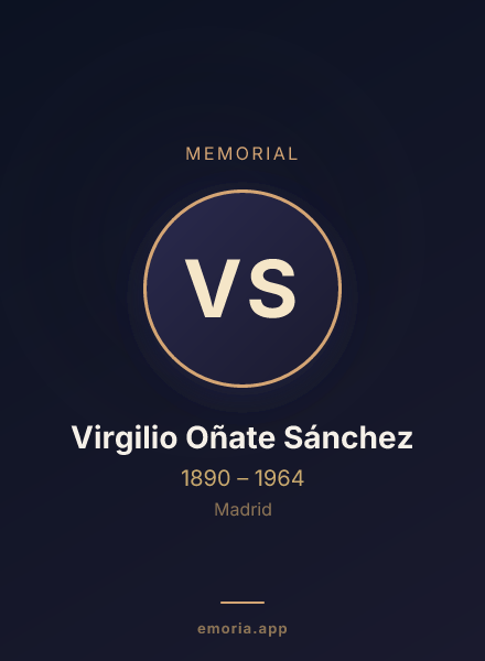 Memorial portrait of Virgilio Oñate Sánchez