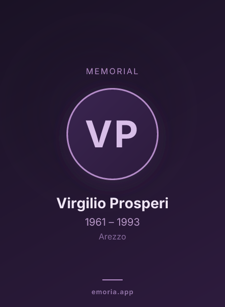 Memorial portrait of Virgilio Prosperi