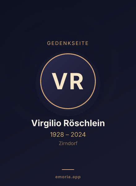 Gedenkportrait von Virgilio Röschlein