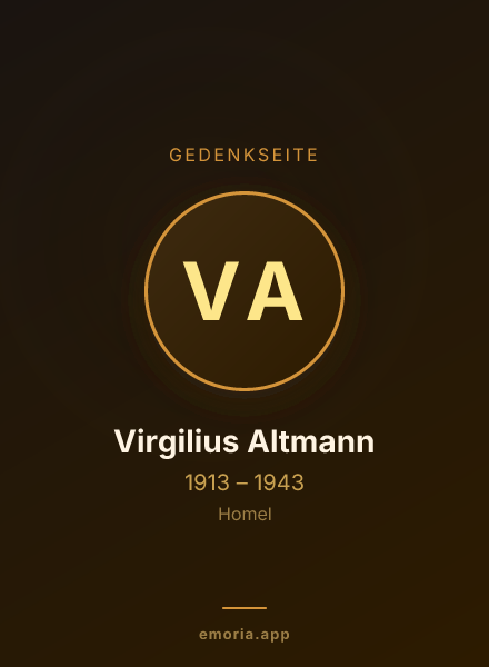 Gedenkportrait von Virgilius Altmann