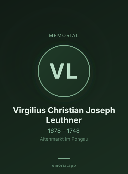 Memorial portrait of Virgilius Christian Joseph Leuthner