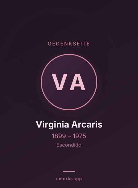 Gedenkportrait von Virginia Arcaris