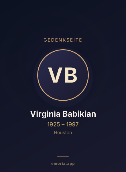 Gedenkportrait von Virginia Babikian