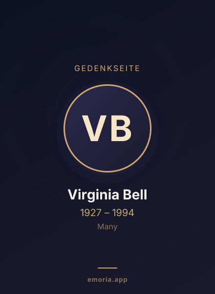 Gedenkportrait von Virginia Bell