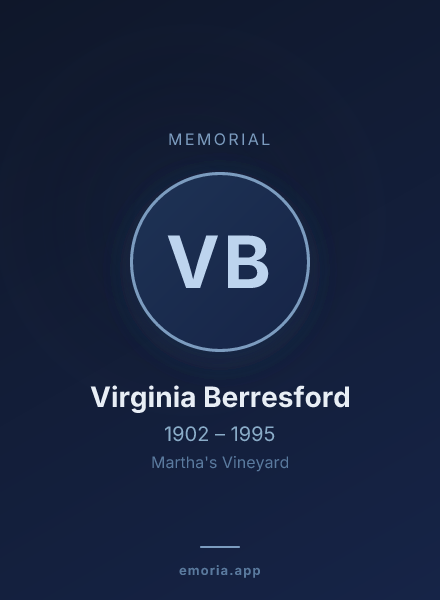 Memorial portrait of Virginia Berresford
