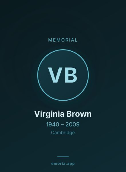 Memorial portrait of Virginia Brown