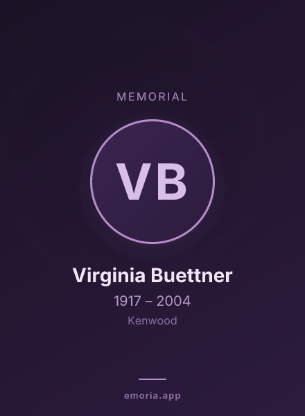 Memorial portrait of Virginia Buettner