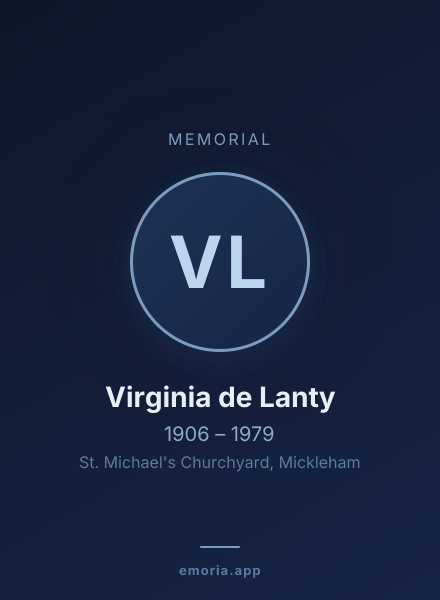 Memorial portrait of Virginia de Lanty