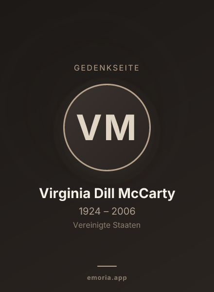 Gedenkportrait von Virginia Dill McCarty