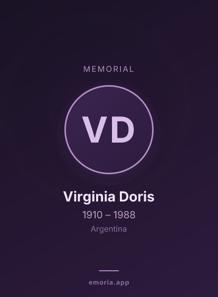 Memorial portrait of Virginia Doris