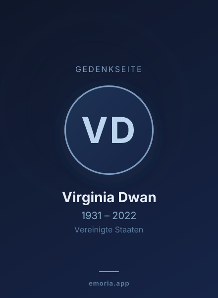 Gedenkportrait von Virginia Dwan