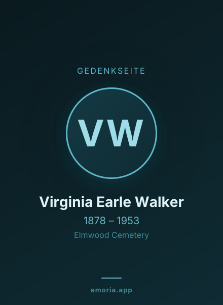 Gedenkportrait von Virginia Earle Walker