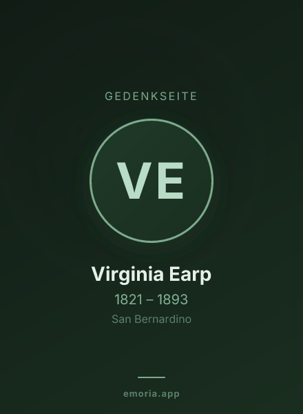Gedenkportrait von Virginia Earp