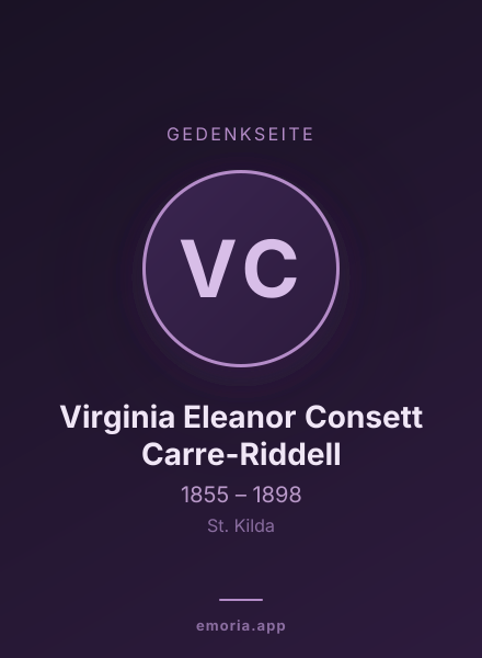 Gedenkportrait von Virginia Eleanor Consett Carre-Riddell