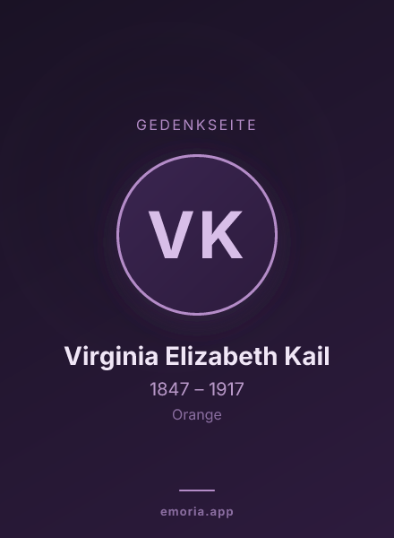 Gedenkportrait von Virginia Elizabeth Kail