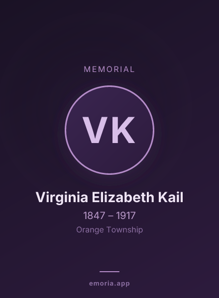 Memorial portrait of Virginia Elizabeth Kail