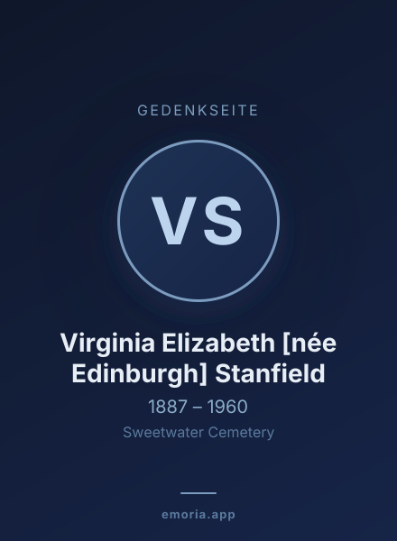 Gedenkportrait von Virginia Elizabeth [née Edinburgh] Stanfield