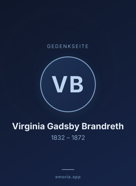 Gedenkportrait von Virginia Gadsby Brandreth
