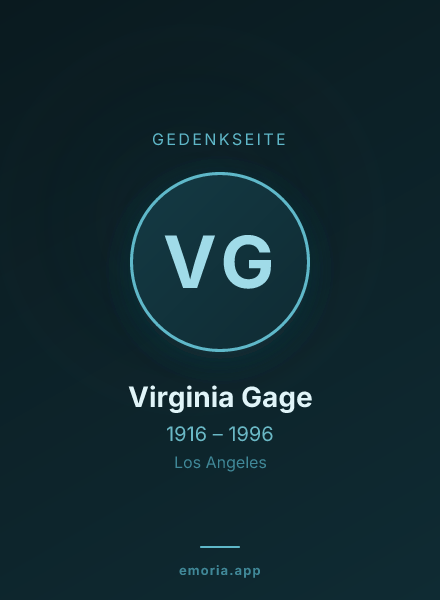 Gedenkportrait von Virginia Gage