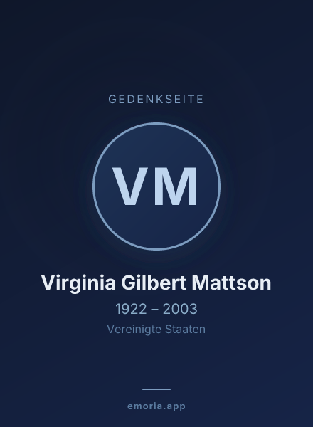 Gedenkportrait von Virginia Gilbert Mattson