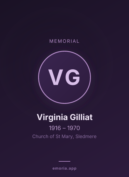 Memorial portrait of Virginia Gilliat