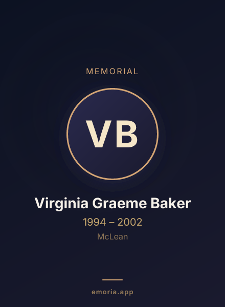 Memorial portrait of Virginia Graeme Baker
