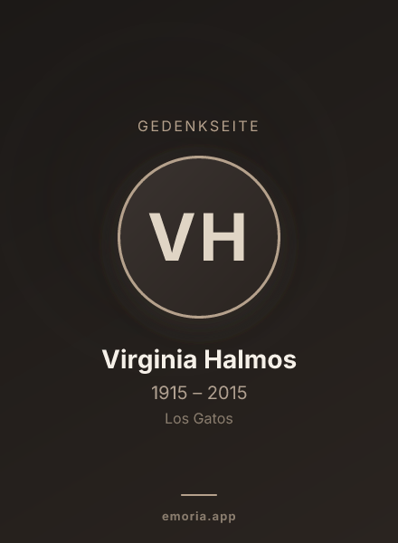 Gedenkportrait von Virginia Halmos