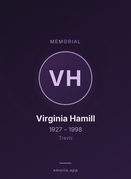 Memorial portrait of Virginia Hamill