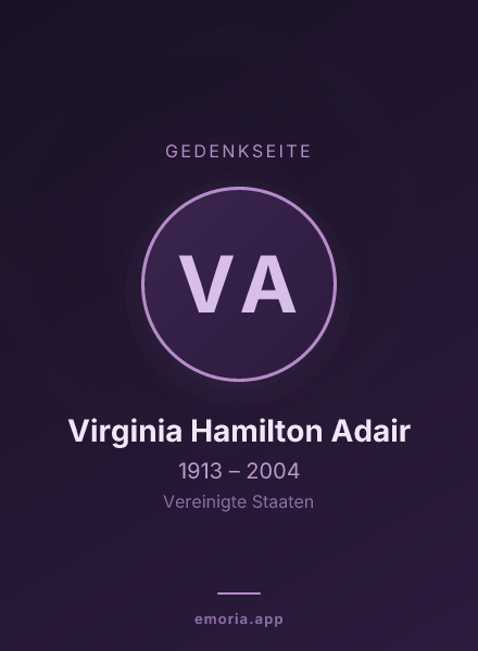 Gedenkportrait von Virginia Hamilton Adair
