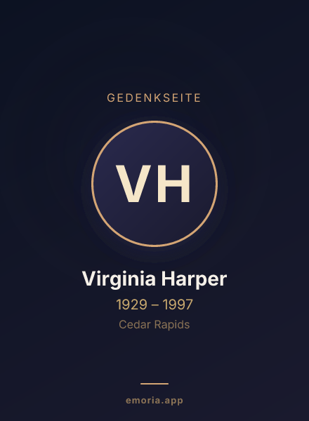 Gedenkportrait von Virginia Harper