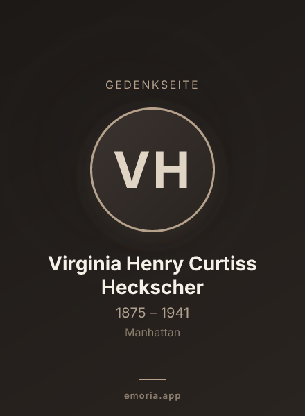 Gedenkportrait von Virginia Henry Curtiss Heckscher