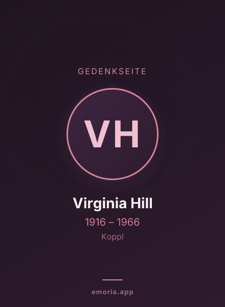 Gedenkportrait von Virginia Hill