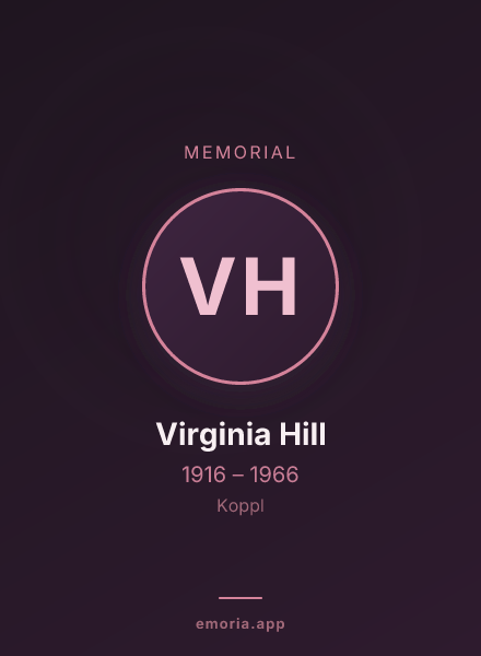 Memorial portrait of Virginia Hill