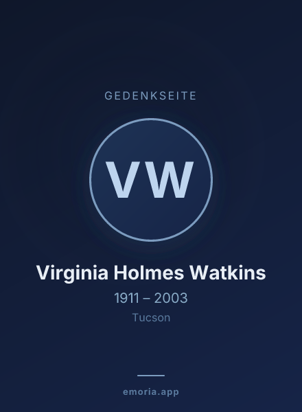 Gedenkportrait von Virginia Holmes Watkins